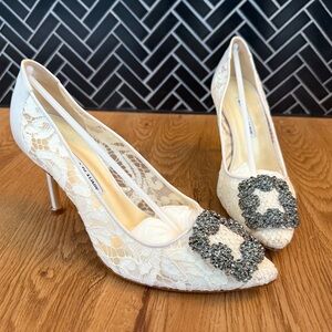 Manolo Blahnik Lace Heels